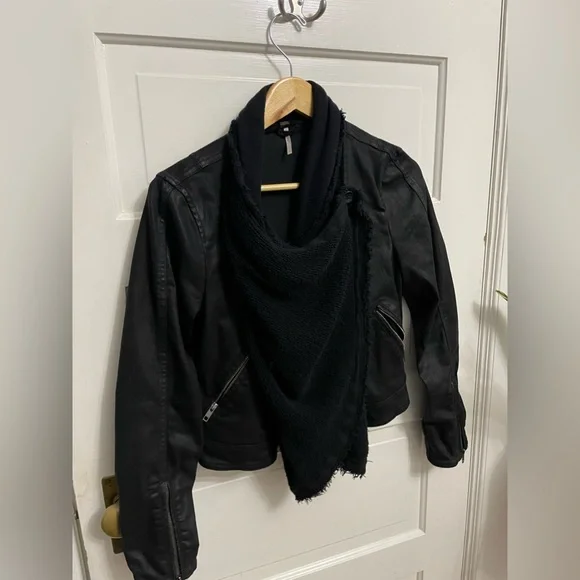 Free People Drape Front Moto jacket size 0 - Picture 8 of 10
